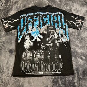 PrettyLittleThing T Shirt Mens Small Black Oversized Official Gravestone Graphic